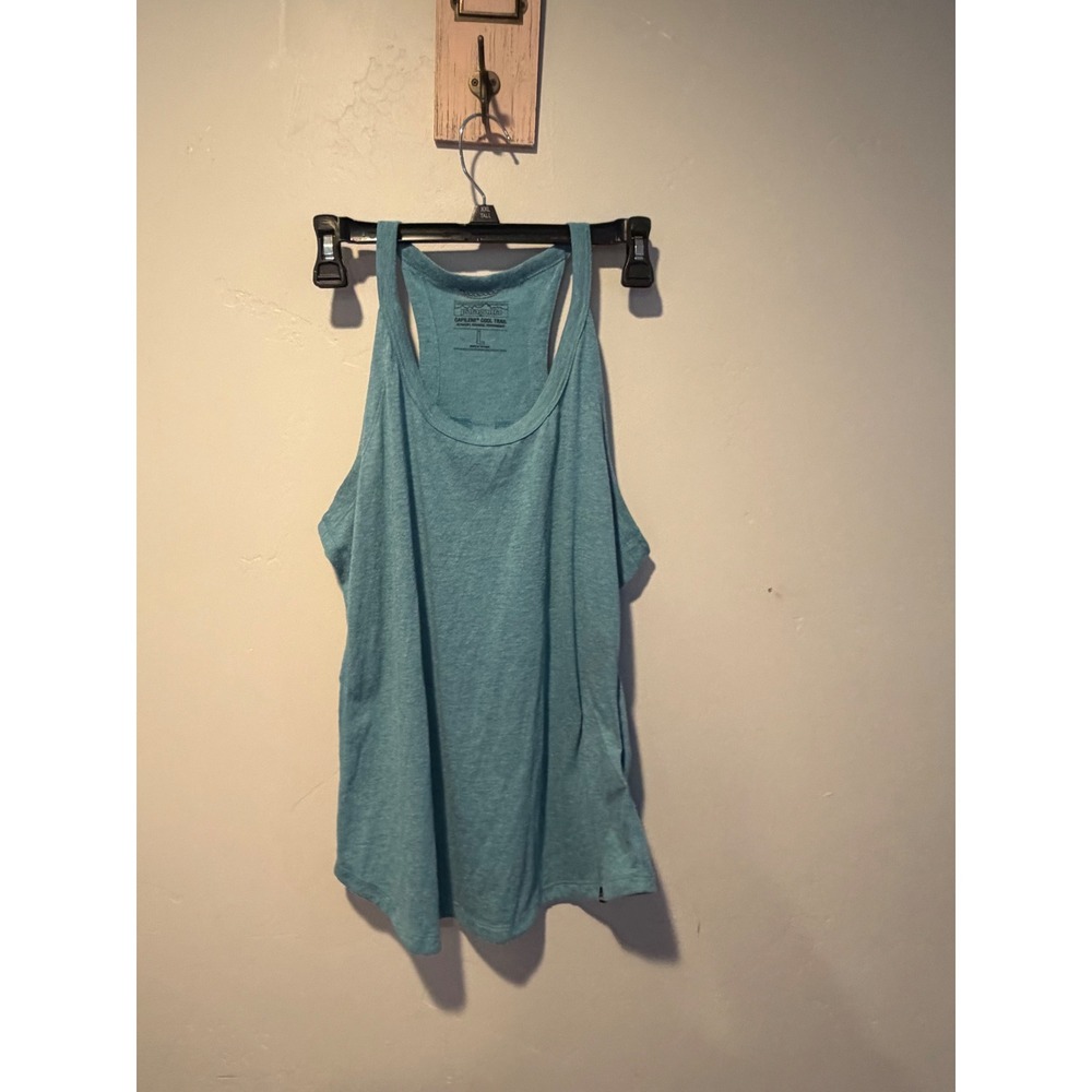 Patagonia Capilene Cool Trail Tank Top Blue Heather Racerback Activewear Large